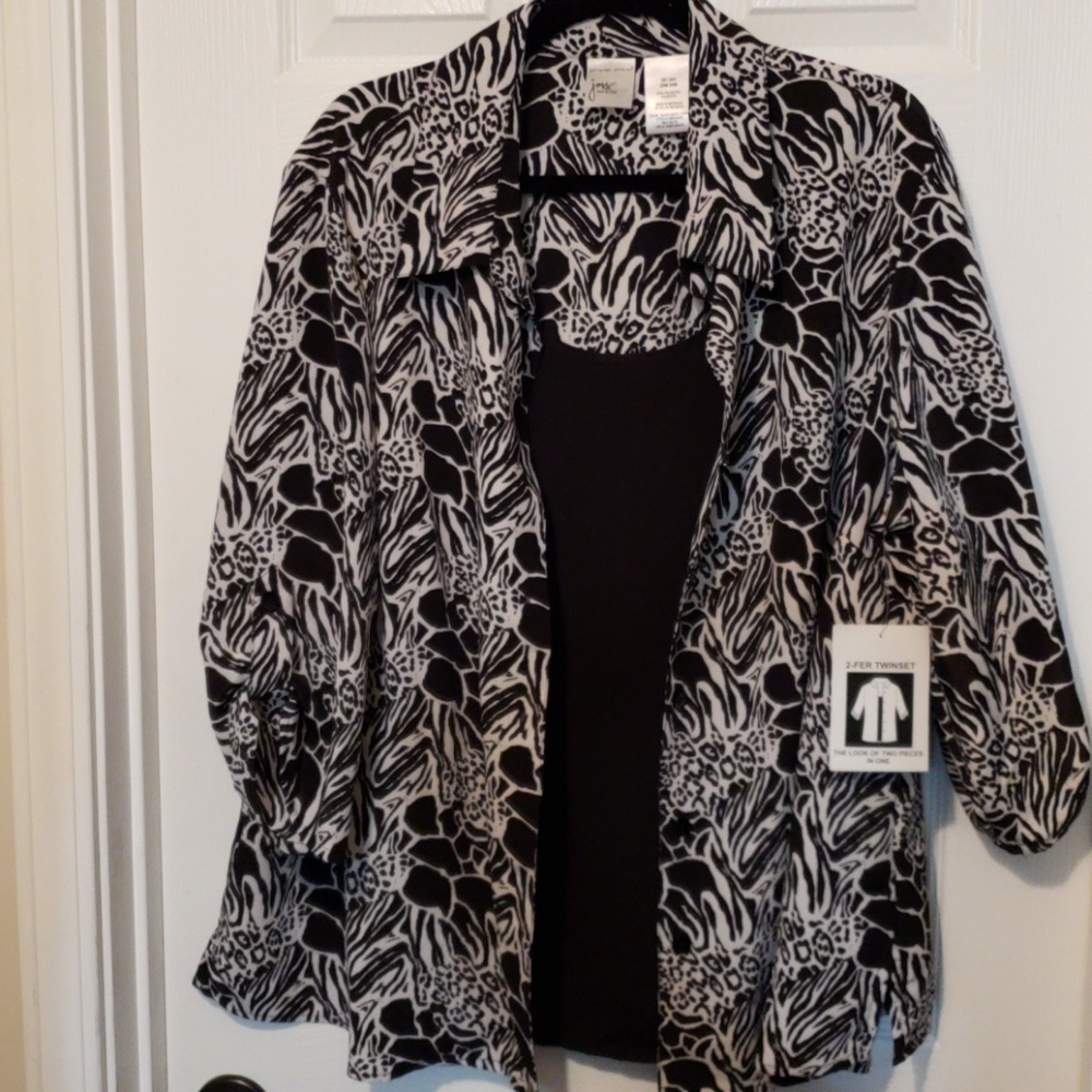 Just My Size 2-fer twinset blouse. New with tag!